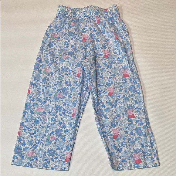 Trotters Floral Pajama Bottoms Toddler 2/3 Peppa Pig Blue Floral - Picture 1 of 5